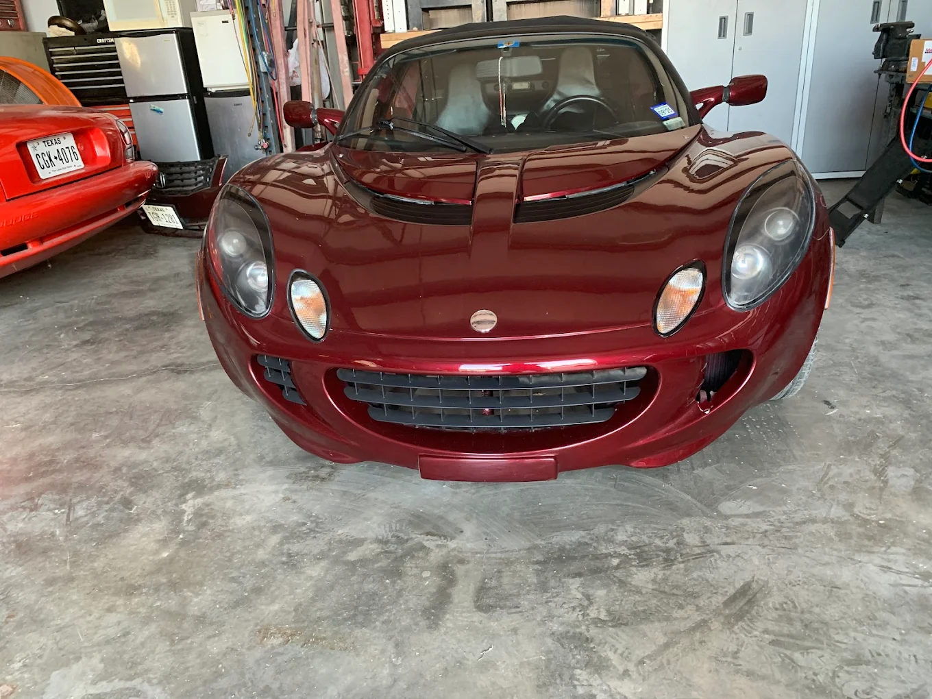 Lotus Elise in garage